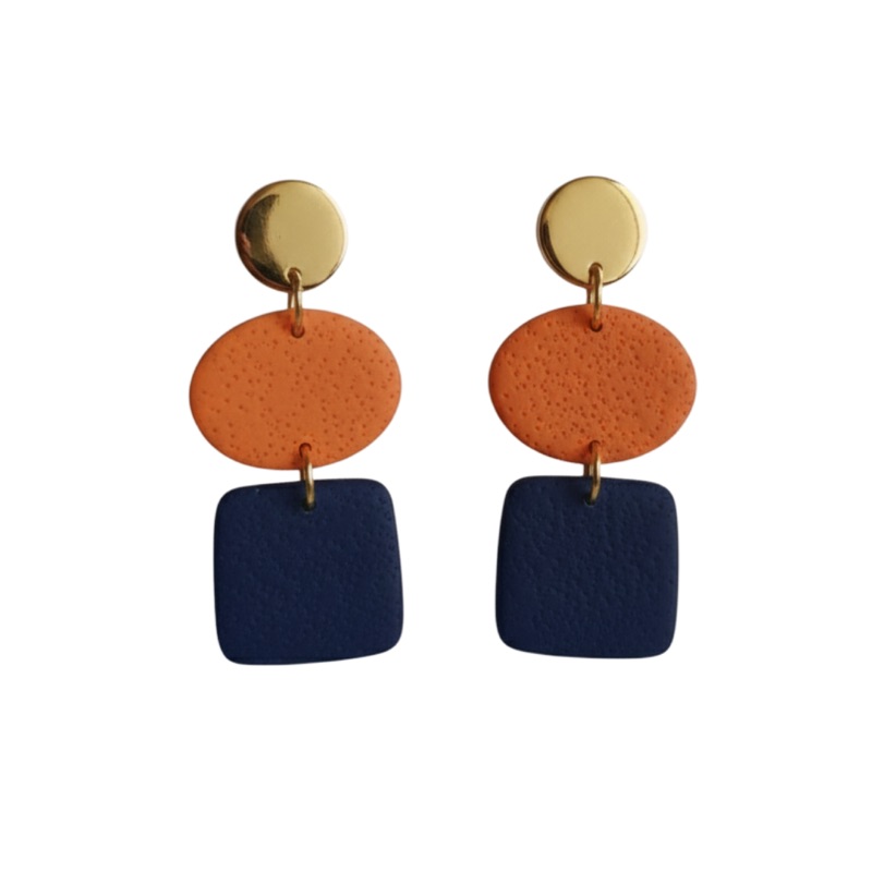 Sweet Tree Navy & Orange game day earrings