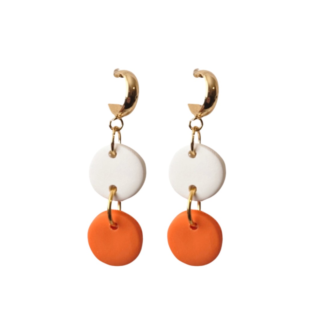 Sweet Tree Ember, handcrafted polymer clay earrings