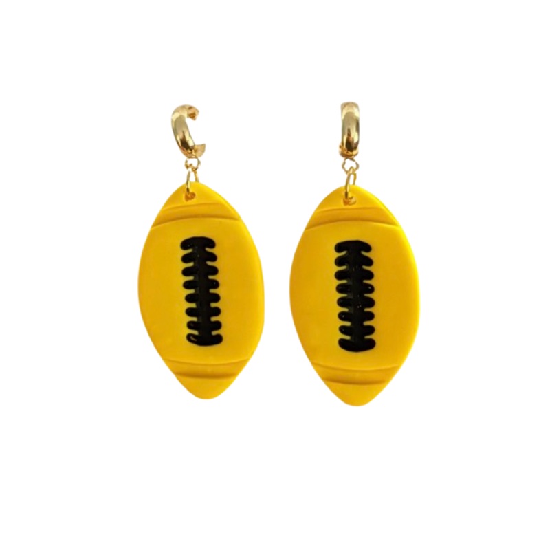 Sweet Tree Football Huggies, handcrafted polymer clay earrings