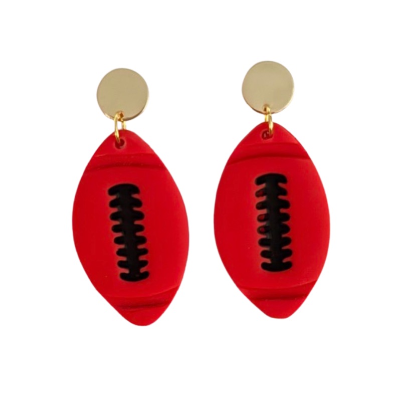 Sweet Tree Football Stud Two-Tone, handcrafted polymer clay earrings