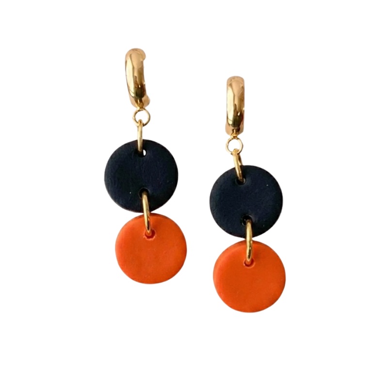 Sweet Tree Ember, handcrafted polymer clay earrings