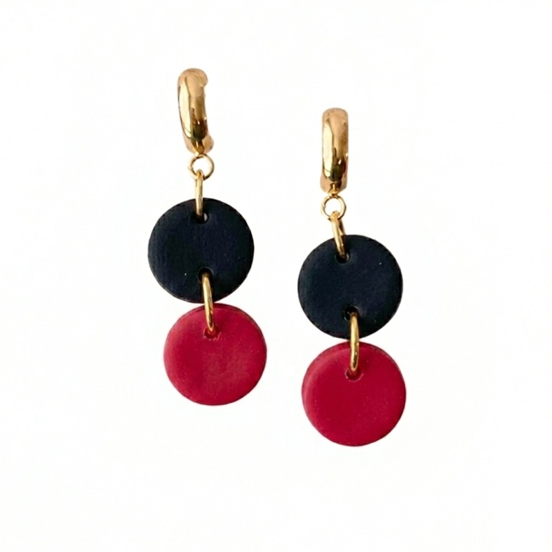 Sweet Tree Ember, handcrafted polymer clay earrings