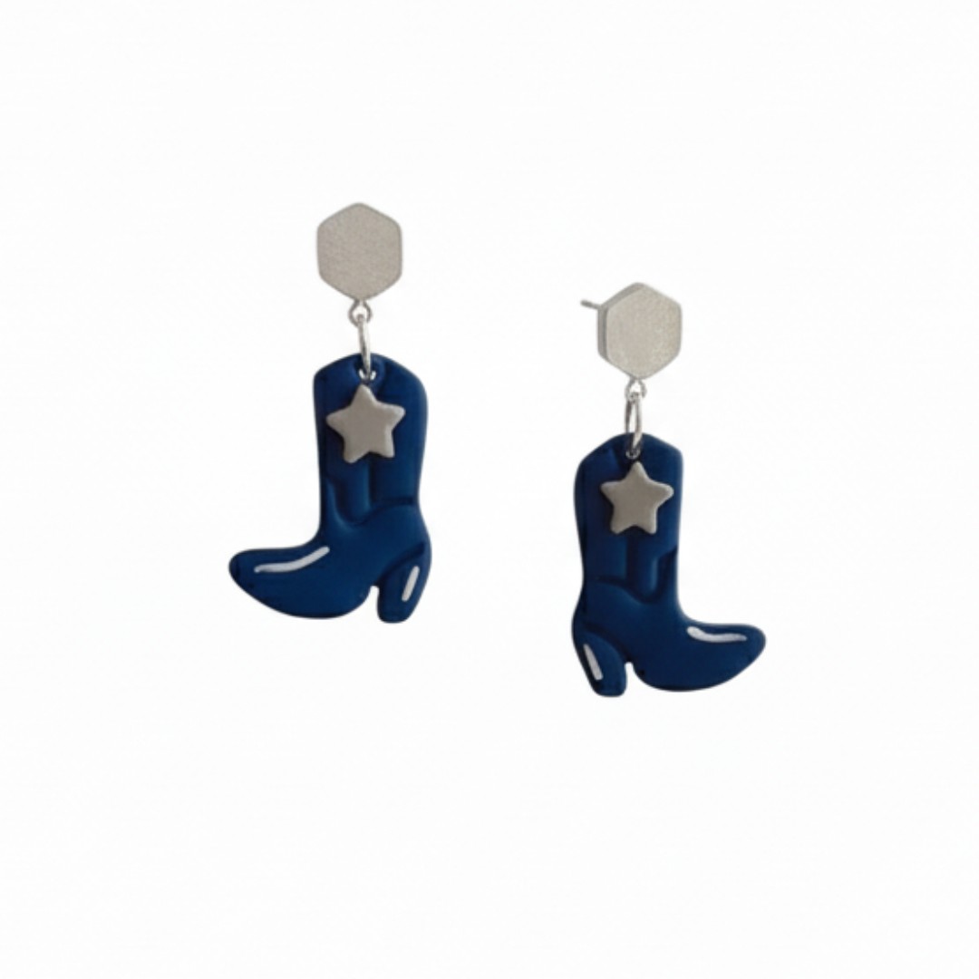 Sweet Tree Texas Star, handcrafted polymer clay earrings