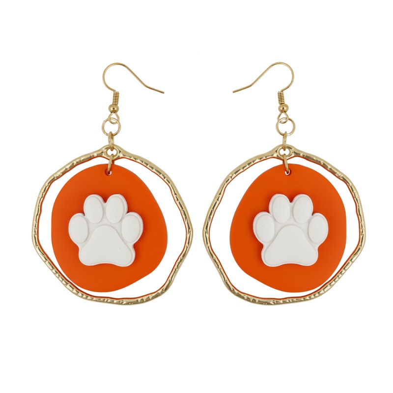 Sweet Tree Paw Print Earring Set, handcrafted polymer clay earrings