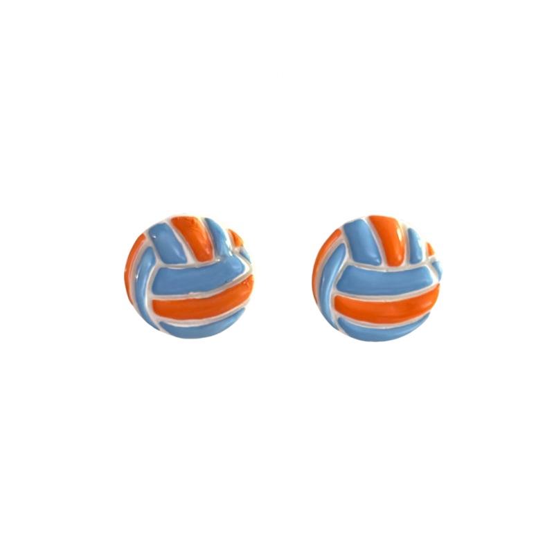 Sweet Tree Volleyball Stud, handcrafted polymer clay earrings