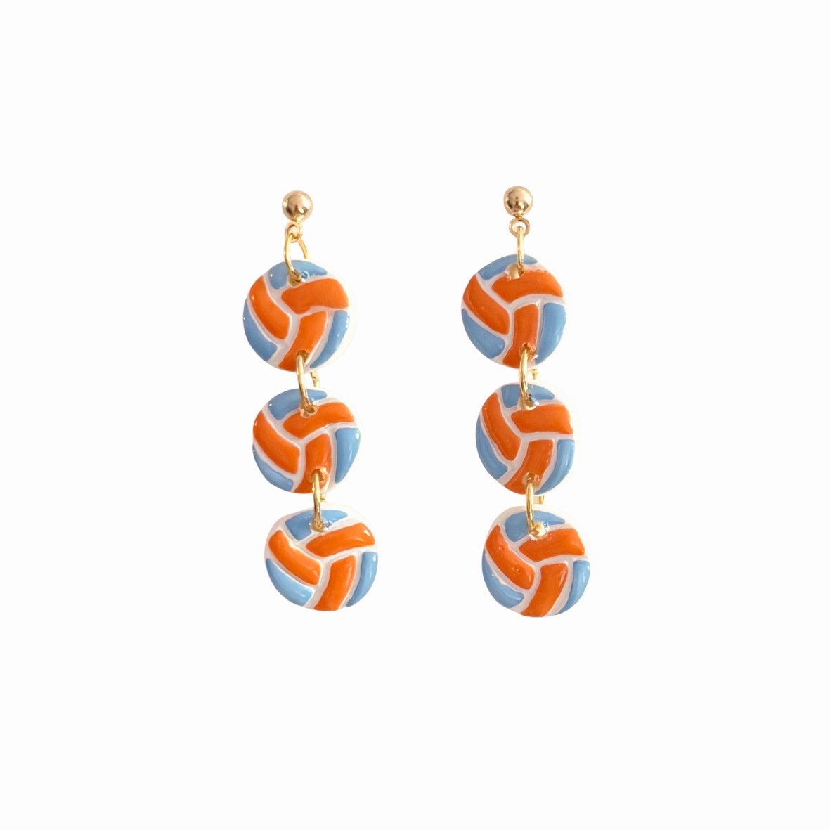 Sweet Tree Volleyball Trio, handcrafted polymer clay earrings