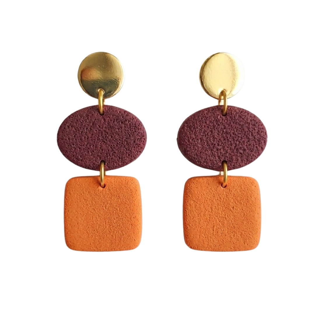 Sweet Tree Maroon & Orange game day earrings