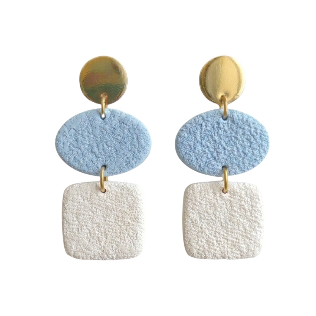 Sweet Tree Pale Blue & White game day earrings