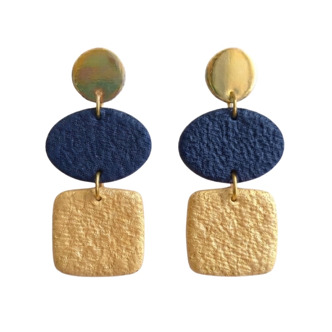 Sweet Tree Navy & Gold game day earrings