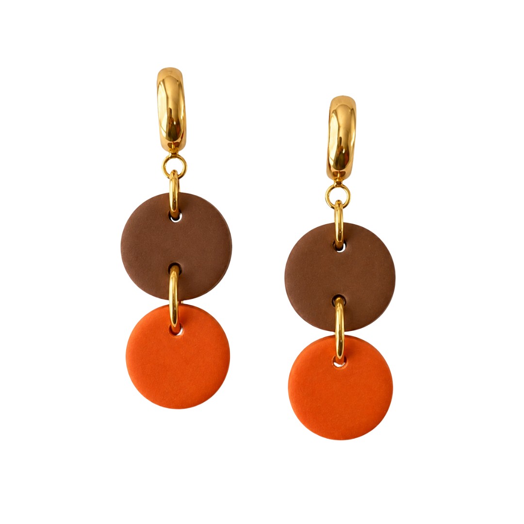 Sweet Tree Ember, handcrafted polymer clay earrings