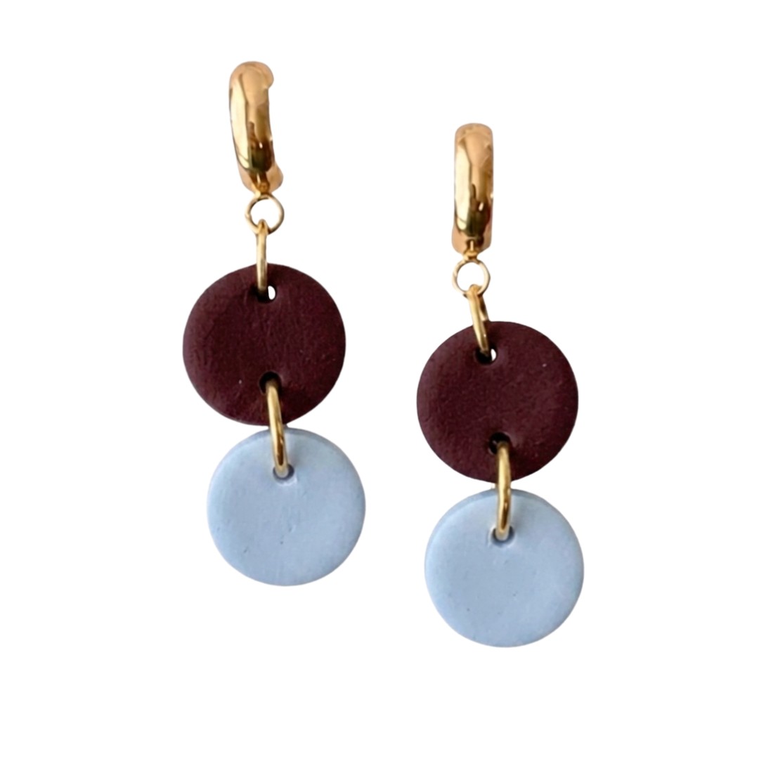 Sweet Tree Ember, handcrafted polymer clay earrings