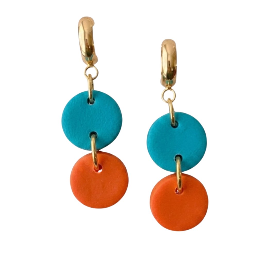 Sweet Tree Ember, handcrafted polymer clay earrings