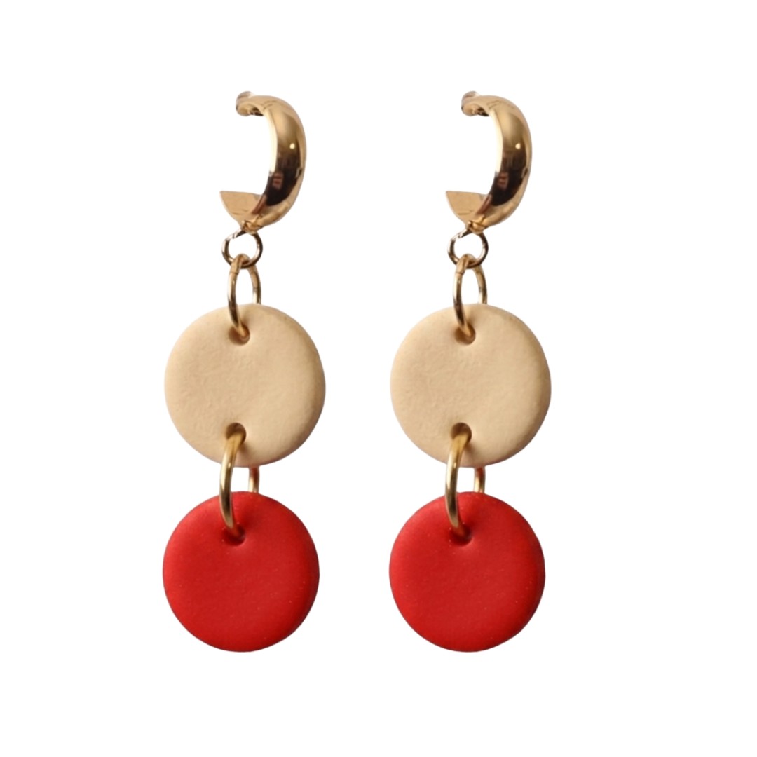 Sweet Tree Ember, handcrafted polymer clay earrings