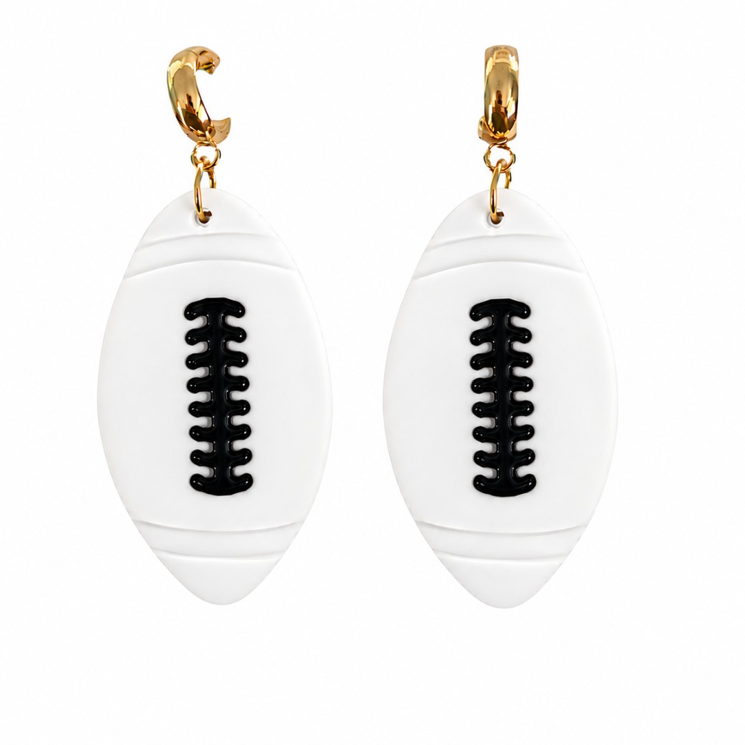 Sweet Tree Football Huggies, handcrafted polymer clay earrings