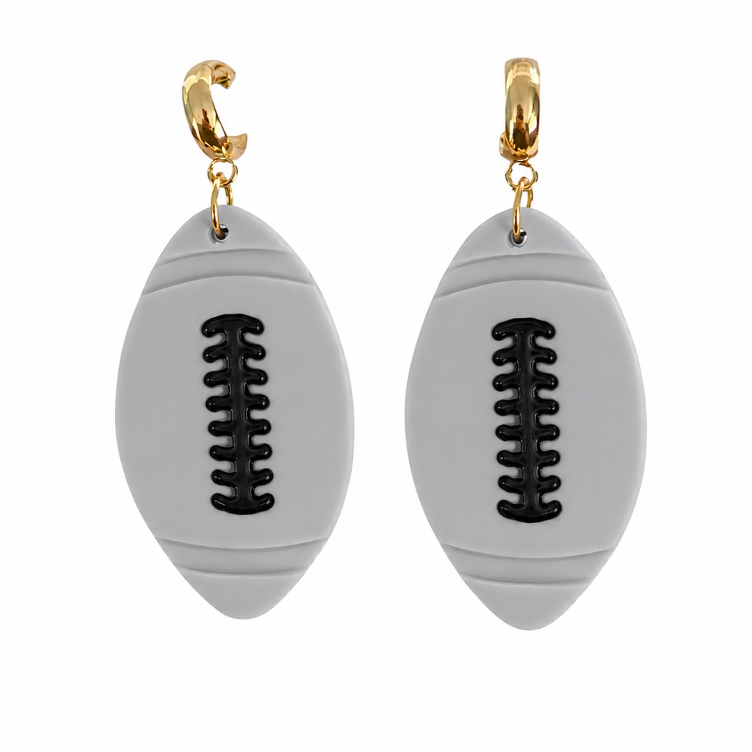 Sweet Tree Football Huggies, handcrafted polymer clay earrings