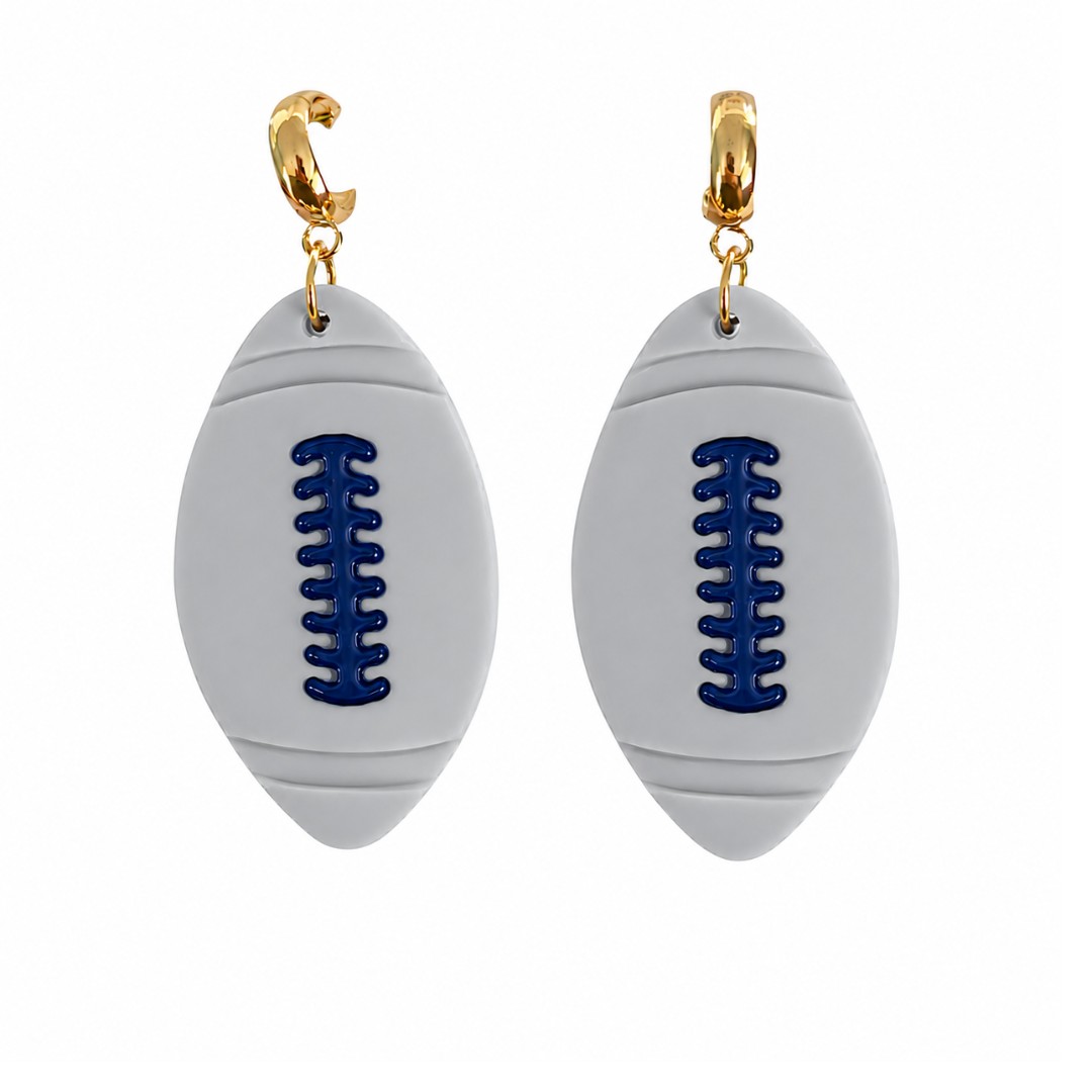 Sweet Tree Football Huggies, handcrafted polymer clay earrings