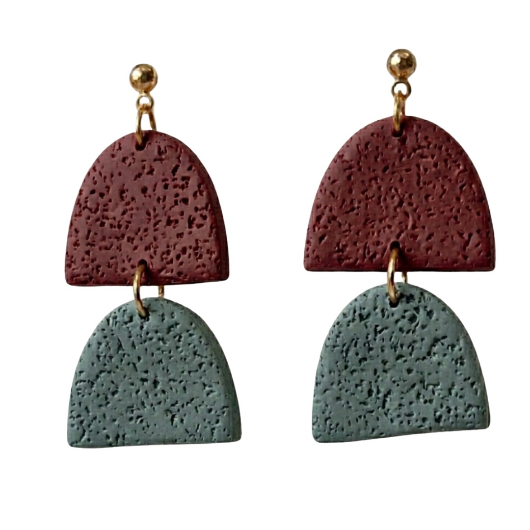 Sweet Tree Hazel, handcrafted polymer clay earrings