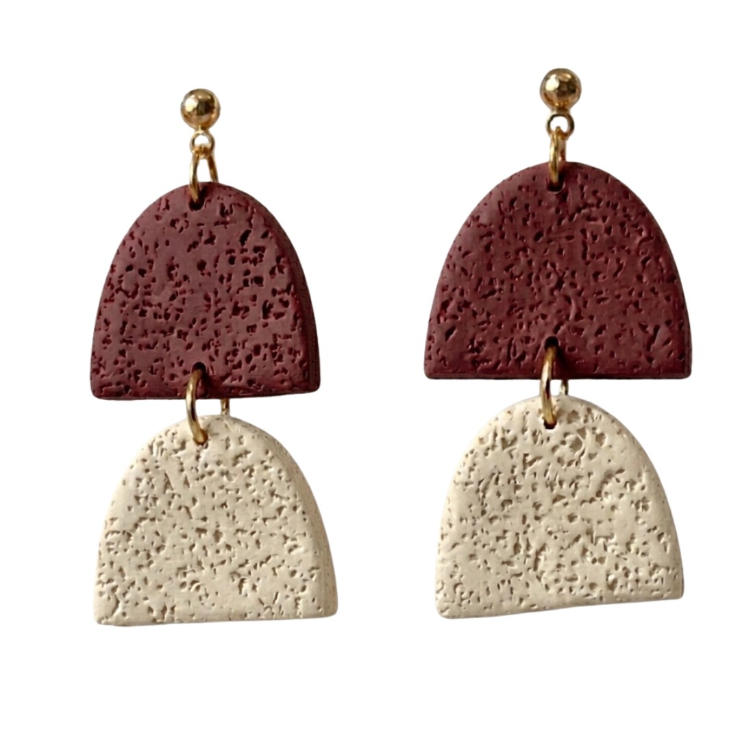 Sweet Tree Hazel, handcrafted polymer clay earrings