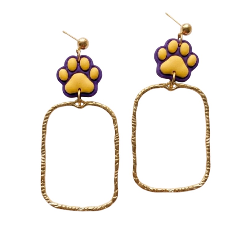 Sweet Tree Purple & Gold game day earrings