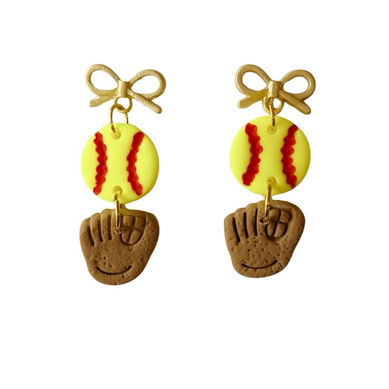 Softball + Glove Bows — Classic