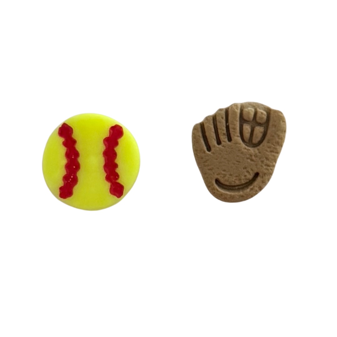 Softball and Glove Studs — Classic
